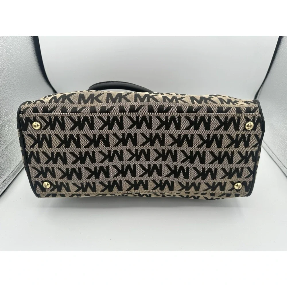 Boston Handbag With Monogram On CanvasMichael Kors Satchel
